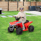 Qaba 6V Battery Powered Kids ATV with Headlights - Red-Easy operation forward and reverse 