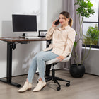 HOMCOM Armless 360-Degree Swivel Computer Desk Chair - Cream White-Colour: Cream White