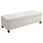 HOMCOM - Banc d’entrée en tissu lin avec pieds en bois - beige-Élégant et chic, ce banc sublime n'importe quel espace de vie   