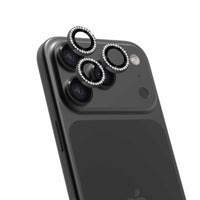 Blu Element Diamond 1 by 1 Lens Protector for iPhone 17 Pro/iPhone 17 Pro Max - Grey-Bling Diamond Finish - Sparkling rhinestones reflect light beautifully, making your phone an ultimate eye-catcher