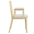 Modway Monarch Wood and Rattan Dining Armchair - Antique White/Natural/Heathered Weave Ivory-6