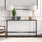 Hudson&Canal - Console Henley 55" de largeur avec plateau en métal - Bronze noirci-Nettoyer avec un chiffon doux et sec, sans produits chimiques agressifs ni produits de nettoyage abrasifs