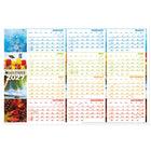 Day-Timer 2027 Flexible Erasable Seasonal Horizontal Wall Planner - 23-7/8" H x 36" W - Multicolour - Bilingual-12 months: January 2027 - December 2027
