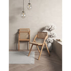 Manhattan Comfort Lambinet 20.87" Industry Chic Dining Folding Chair - Nature - Set of 4-Fine Natural Cane Made from Authentic Wooden Rattan