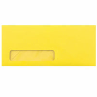 JAM Paper #10 Window Envelopes, 4 1/8 x 9.5, Brite Hue Yellow Recycled, 1000 Pack (5156482B)-Yellow