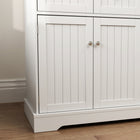 PawHut Cat Litter Box Enclosure with Drawer, Storage and Anti-tip Kit - White-Features large storage with adjustable shelves and drawers 