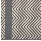 Modway - Optica Chevron avec bordures d’extrémité intérieures et extérieures Tapis de 5 pi l x 8 pi L - Gris et beige-Résistant aux taches / Facile à nettoyer