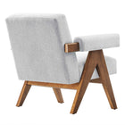 Modway Lyra Fabric Armchair - Light Grey Fabric - Set of 2-Non-Marking Feet