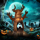 HOMCOM 8' Lit Inflatable Ghost Halloween Yard Decoration-LED lights create a spooky, eerie, and eye-catching effect 