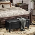 HOMCOM - Ottoman de rangement rembourré en similicuir - noir-Assemblage facile requis 