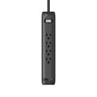 BlueDiamond 4-Outlet Surge Protector with USB-C/USB-A - 6' Cord - Black-Superior Surge Protection: Protect all of your devices from sudden power surges with 1080 Joules of protection