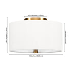 Hudson&Canal - Plafonnier encastré Ellis 12 po avec abat-jour en tissu - Laiton/blanc-Nettoyer avec un chiffon doux et sec, sans produits chimiques agressifs ni produits de nettoyage abrasifs