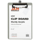 JAM Paper Small Plastic Memo Clipboards with Low Profile Metal Clip - Mini (6 x 9) - Smoke Grey-Size: Small / Memo Size (6 x 9 inches) | Easy to stack and organize. Fits in most bags, backpacks, and brief cases.