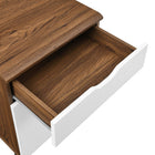 Modway Envision Wood File Cabinet - Walnut White-Weight Capacity: 200 lb