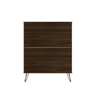 Manhattan Comfort - Ensemble de commodes de chambre à coucher style milieu du siècle rockefeller - brun - ensemble de 2-Garantie limitée du fabricant de 30 jours