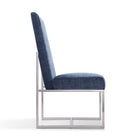 Manhattan Comfort Element 19.68" Modern Velvet Upholstered Dining Chair - Blue - Set of 2-Seat Height: 18.90" Weight Capacity: 300 lb