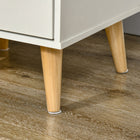 HOMCOM - Table de chevet avec pieds en bois - blanc-Charge maximale 35 kg, assemblage requis 