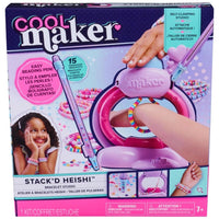 Cool Maker Stack’d Heishi Studio Bracelet Making Kit-Magical clasping bracelet toy: Girls can easily stack, string & snap with the Stack’d Heishi Bracelet Studio. Pick beads, release them onto the string & press the button to clasp bracelets on the wrist