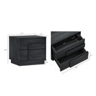 Manhattan Comfort Horizon 21.7" Modern Nightstand 2-Piece Set - Charcoal Grey-Raised Platform Mop Base Design Allows for Easy Cleaning