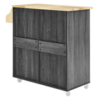 Modway Cuisine Kitchen Cart - Charcoal Natural-Side Spice Rack