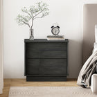 Manhattan Comfort Horizon 21.7" Modern Nightstand - Charcoal Grey-Includes 2 Push to Open Full Extension Drawers to Fit Bedside Storage Needs