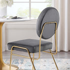 Modway - Craft Performance Velvet Fauteuil d’appoint de salle à manger - Gris or-Capsules de pied non marquées
