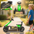 Qaba - Kart à pédales pour enfants avec roues silencieuses en EVA - vert-Matériau : Plastique, métal 