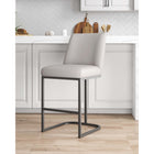 Manhattan Comfort - Serena tabouret de comptoir moderne de 45 cm en similicuir rembourré - gris clair-Cadre en métal avec finition noire mate