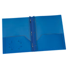 Oxford Blue Poly Two Pocket Portfolio with Prongs - 25 Pack-Colorful, flexible and durable for multiple uses