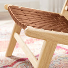 Modway - Saoirse Cuir Fauteuil lounge d’accent en bois - Brun naturel-Protège-pieds pour la protection du sol