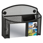 Locker Gear - Caddy magnétique en maille avec miroir pour casier - Noir-Design pratique - quatre compartiments pour un rangement organisé et un miroir détachable