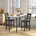 HOMCOM Counter Height Bar Stools with Cross Back and Footrest - Black - 2 Pack-Special cross back to help keep your back supported
