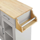 Modway Culinary Kitchen Cart With Spice Rack - Light Grey Natural-10