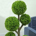 HOMCOM - Arbre décoratif artificiel de cyprès 43,3 po en pot - vert-Herbe artificielle, mousse et sol en ciment inclus pour plus de stabilité et de réalisme 