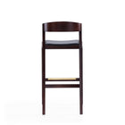 Manhattan Comfort - Klismos tabouret de bar moderne du milieu du siècle de 20" en similicuir noir et noyer foncé, lot de 3-Livré chez vous entièrement assemblé ! Aucun assemblage requis
