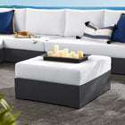 Modway - Tahoe Terrasse extérieure Aluminium revêtu en poudre Ottoman in Gris blanc-Rembourrage en mousse dense