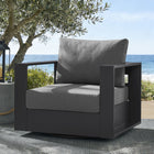 Modway - Tahoe Terrasse extérieure Aluminium revêtu en poudre Fauteuil pivotant - Gris/charbon-Coussins en mousse d’extérieur résilients