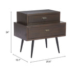 Zuo Mechy Side Table - Brown-6