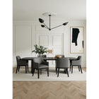 Manhattan Comfort - Lot de 2 fauteuils de salle à manger modernes Gansevoort 57 cm, revêtement en similicuir, gris galet-Cadre en bois de hêtre massif avec une finition foncée riche