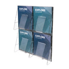 Deflecto Stand-Tall Pre-Assembled Wall Systems - 4 Compartments - Magazine Size - Clear-Hardware included