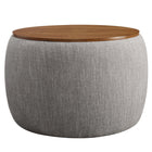 Modway Perla Woven Heathered Fabric Upholstered Storage Ottoman - Heathered Weave/Wheat-Dense Foam Padding