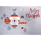 Rosedale Gold General Christmas Greeting Cards/Envelopes - 5-1/2" x 8" - Silver Ornaments - 6 Pack-Card shop quality greeting cards