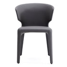 Manhattan Comfort - Lot de 2 chaises de salle à manger Conrad 52 cm style mid-century modern, revêtement en similicuir gris-Base standard à 4 pieds
