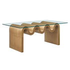 Modway - Ondine Plateau en verre Table basse - Naturel-Forme ondulatoire unique