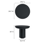 Modway Caspian 40" Round Concrete Dining Table - Black-Concrete Overlay