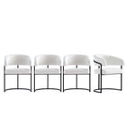 Manhattan Comfort - Lot de 4 chaises de salle à manger Augusta 23,6 po modernes en similicuir blanc-Chaise de salle à manger moderne avec dossier pour salle à manger et bureau à domicile lot de 4