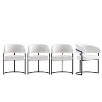 Manhattan Comfort - Lot de 4 chaises de salle à manger Augusta 23,6 po modernes en similicuir blanc-Chaise de salle à manger moderne avec dossier pour salle à manger et bureau à domicile lot de 4