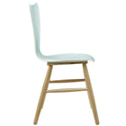 Modway Cascade Wood Dining Chair - Light Blue-Splayed Dowel Beechwood Legs