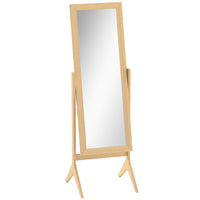 HOMCOM Full Length Mirror - 18.5" W x 58.25" H - Brown-Simple design goes well with any décor 