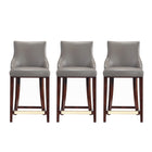 Manhattan Comfort - Shubert tabouret de comptoir moderne en similicuir 22,64" - taupe foncé - lot de 3-Tabouret de comptoir moderne avec dossier parfait pour une utilisation au comptoir et dans la cuisine. Ensemble de 3